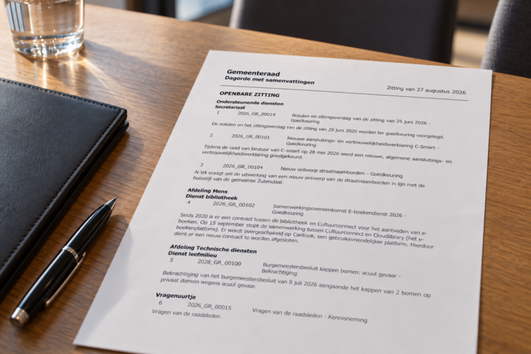 Gemeenteraad augustus: meer vragen dan agendapunten
